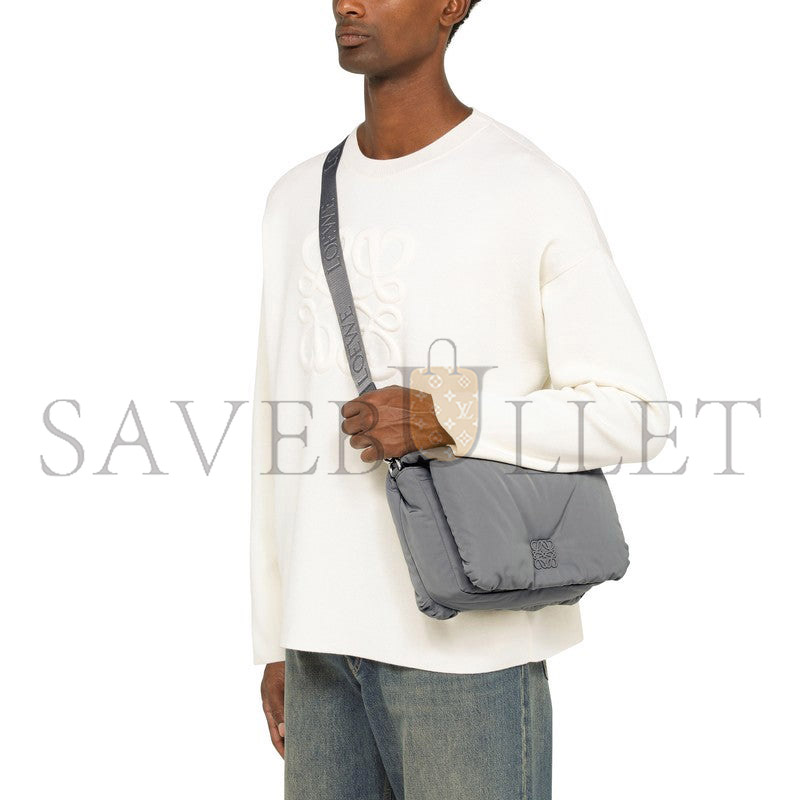 L0ew* goya asphalt nylon puffer bag men b896g22x01ny (30*20.5*10cm)